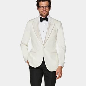 Off-White Tuxedo JacketStretch Cotton Velvet